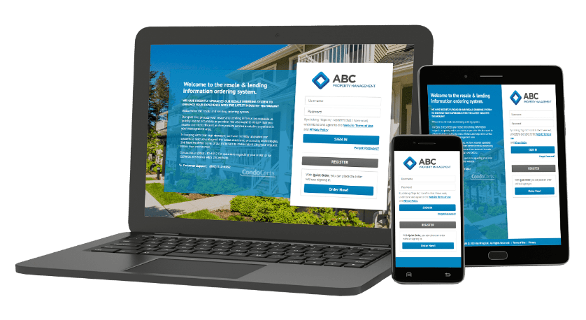 Resale Ordering Site on a computer, tablet and mobile device